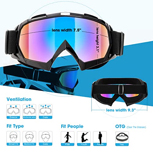 MAMBAOUT Adult Dirt Bike Goggles 2Pack ATV Motorcycle for Men Women Wide Vision Riding OffRoad - Image 3