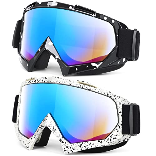 MAMBAOUT Adult Dirt Bike Goggles 2Pack ATV Motorcycle for Men Women Wide Vision Riding OffRoad - Image 1