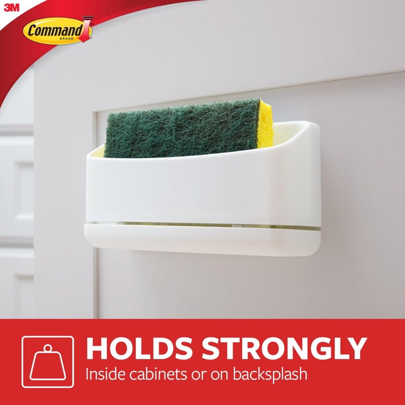 Command Under Sink Sponge Caddy, Total 2 Sponge Holders with 8 Command Strips, 2 Pack of 1 Caddy, Organize Damage-Free - Image 3