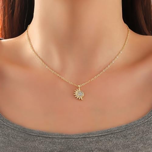 Aeenioy 2Pcs Best Friend Necklace, Friendship Necklace for Girls, Matching Necklace Set with Sun and Moon Pendant, Stylish Chains for Girls, Gift for Best Friend, Birthday Gift, Anniversary Jewelry - Image 5