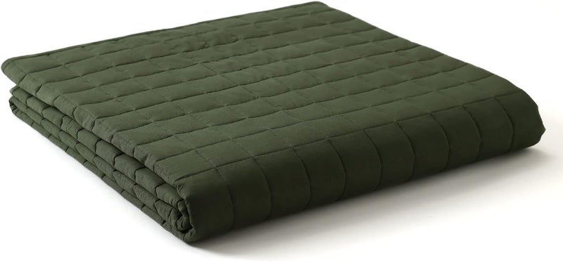 YnM Exclusive Weighted Blanket Soothing Cotton Smallest Compartments with Glass Beads Bed Blanket for One Person of 140lbs Ideal for TwinFullQueen Bed 48x72 Inches 15 Pounds Dark Grey
