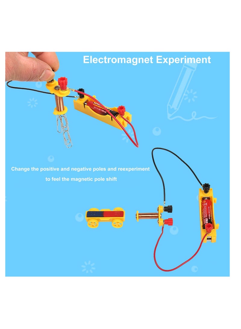 Excefore Science Electromagnet Kit for Kids, Electricity and Magnetism Experiment Kit, Physics STEM Kit, Educational Science Experiment Magnet Set, Includes Magnet/Compass/Circuit ect - Image 3