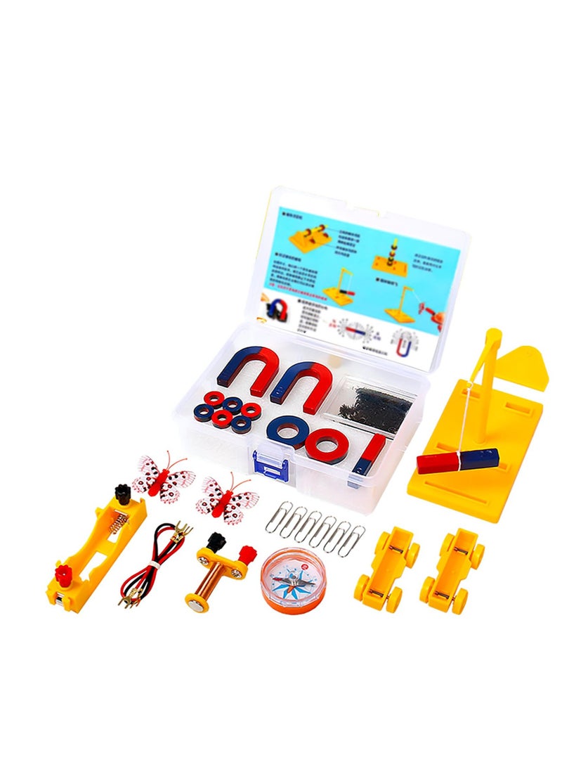 Excefore Science Electromagnet Kit for Kids, Electricity and Magnetism Experiment Kit, Physics STEM Kit, Educational Science Experiment Magnet Set, Includes Magnet/Compass/Circuit ect - Image 1