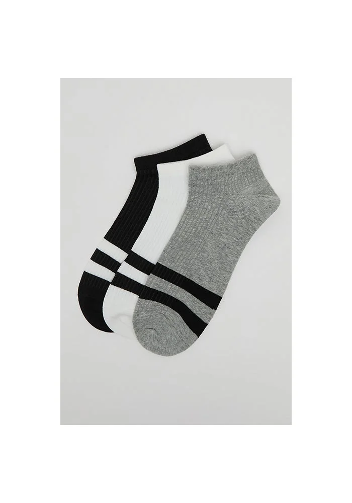 أر أند بي 3 Pack Striped Ankle Socks
