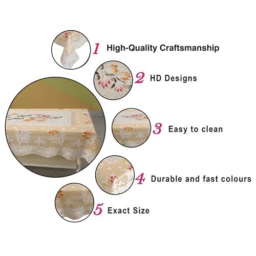 Homerz Premium Center Table Cloth, Soft Cotton Knitting Fabric (Spring-101, 40x60- Center Table) - Image 4