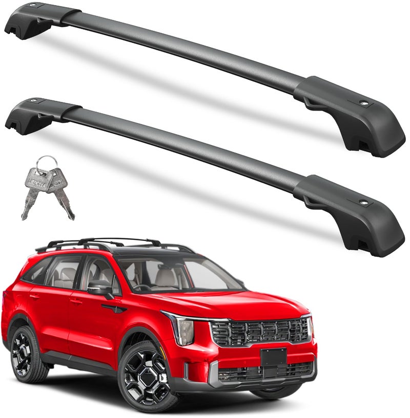 Wonderdriver Lockable Roof Rack Cross Bars 220lbs Compatible with Kia Sorento XLine XPro 2021 2022 2023 2024 2025 with Raised RailsNot Flushed Rails Crossbars Rooftop Cargo Carrier Luggage