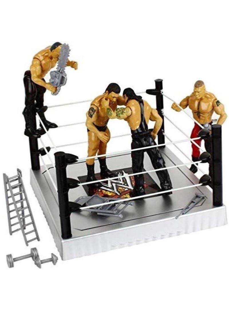 WWE GR Flexforce Wrestlers with 4-Piece of Random Characters And A Ring