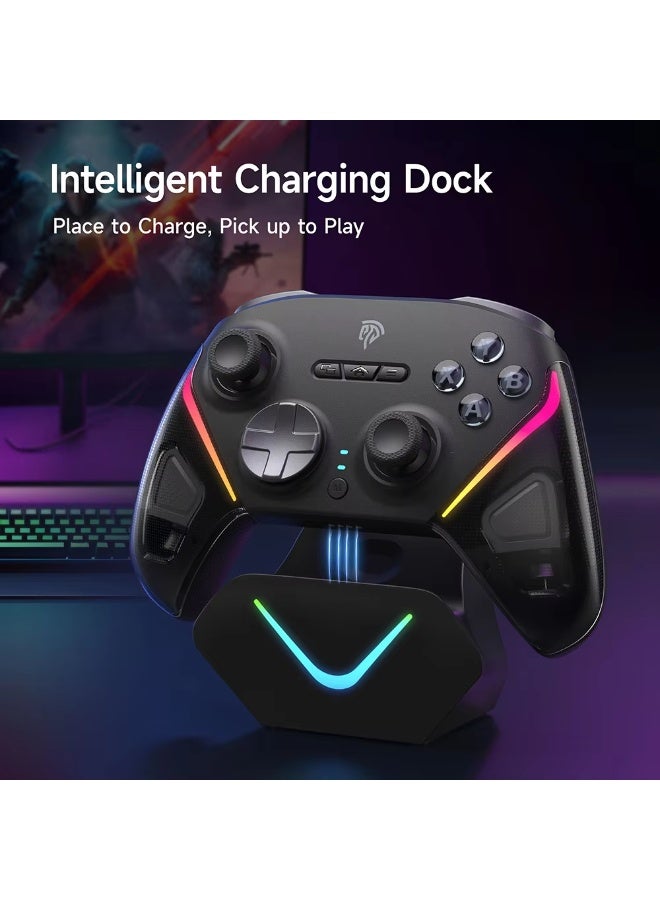 EasySMX D10 Wireless Gamepad Bluetooth Game Controller Compatible with PC/Switch/Phone/Steam, TMR Sticks, Charging Dock - Image 4