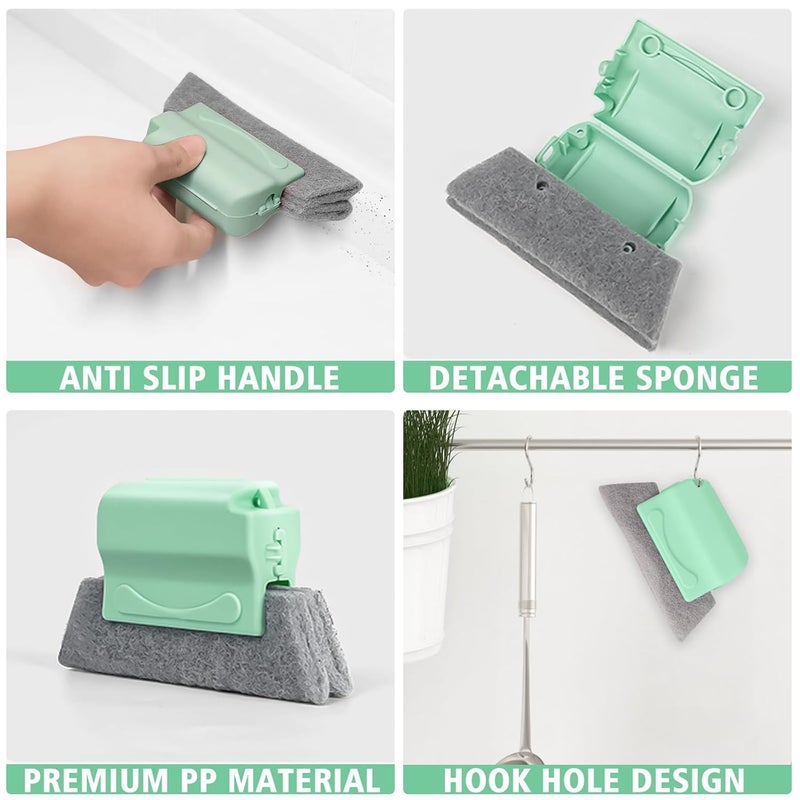 SYPM فرشاة تنظيف شقوق النوافذ، أداة تنظيف النوافذ، فرشاة تنظيف النوافذ السحرية، تنظيف سريع لجميع شقوق النوافذ والفجوات، الباب المنزلق، الستائر، مكيف الهواء (عبوة من 3 قطع) - Image 4