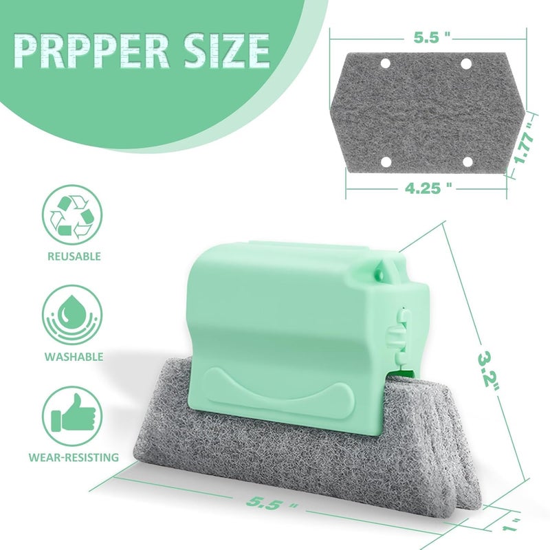 SYPM فرشاة تنظيف شقوق النوافذ، أداة تنظيف النوافذ، فرشاة تنظيف النوافذ السحرية، تنظيف سريع لجميع شقوق النوافذ والفجوات، الباب المنزلق، الستائر، مكيف الهواء (عبوة من 3 قطع) - Image 2