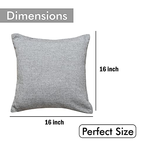 Yellow Weaves Jute Texture Cushion Covers, 16 X 16 Inches, Multicolour, Set of 5, 250 TC - Image 4