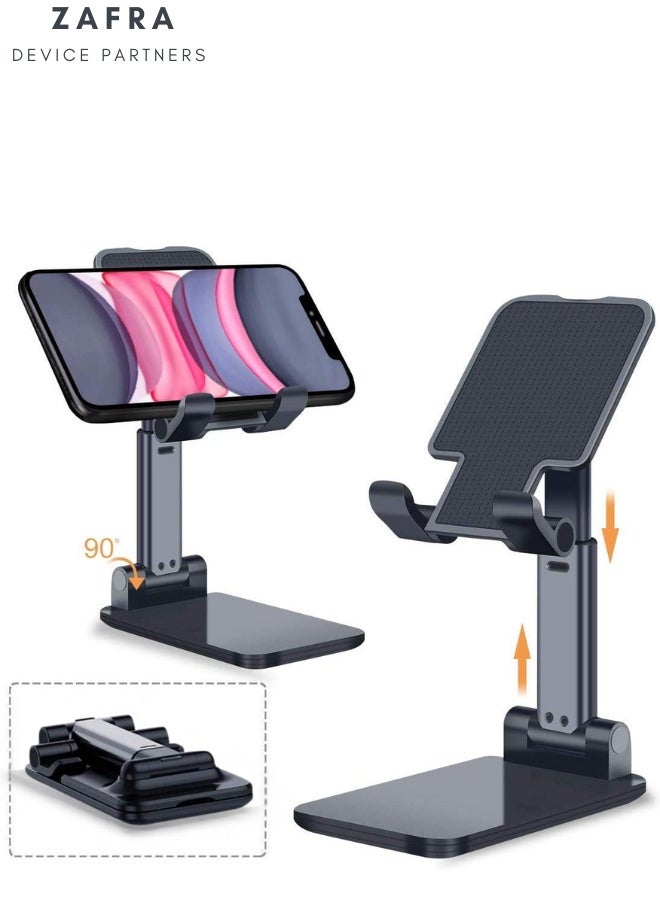 ZAFRA 2-Pack Set: 10-Level Laptop Stand & Lift-Up Phone Holder - Foldable Dual Desktop Stand with Cooling Vents/Anti-Slip Base for Home Office  - Image 4