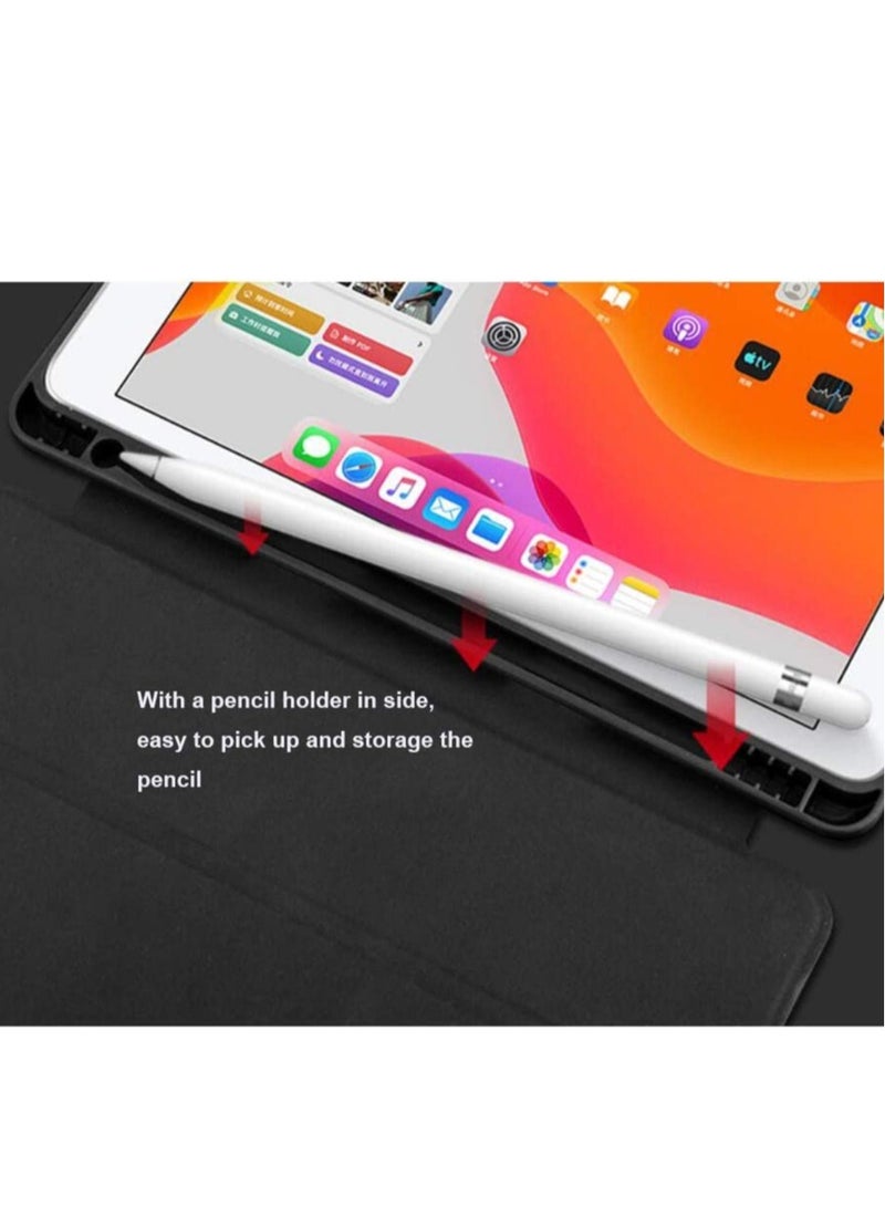 ELTRAZONE Soft Smart Case with Pencil Holder Foldable Stand Compatible with iPad 10.2 Inch 9th / 8th / 7th Generation 2021/2020 / 2019, iPad Air 3rd Generation, iPad Pro 10.5 Inch (Deep Navy Blue) - Image 3