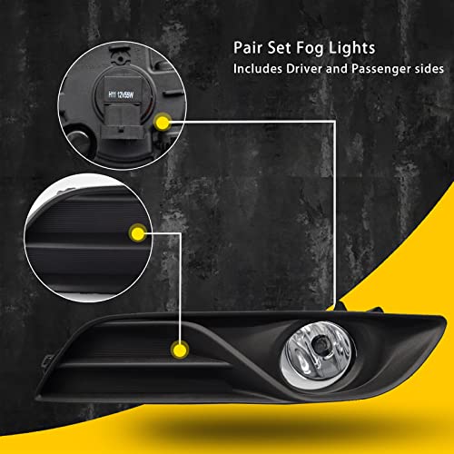 BOXLIGHT Compatible with [2013 2014 2015 Nissan Sentra] Clear Lens Bumper Driving Fog Lights Pair + Wiring + Switch Kit (Clear Lens) - Image 4