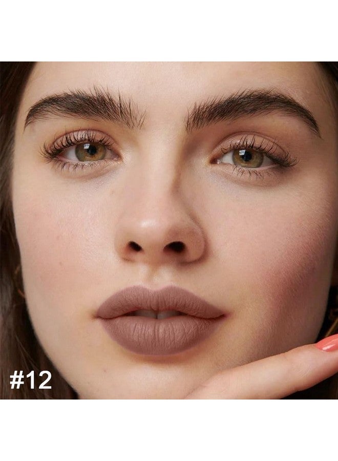 evpct 1Pcs Nude Brown Lip Liner And Lipstick Set Kit For Women Dnm Matte Lips Kit With Lip Liner Lip Stains Long Lasting Waterproof 24 Hour Lipstick And Lip Liners Combo Lipliners Pencil Set 12# - Image 2