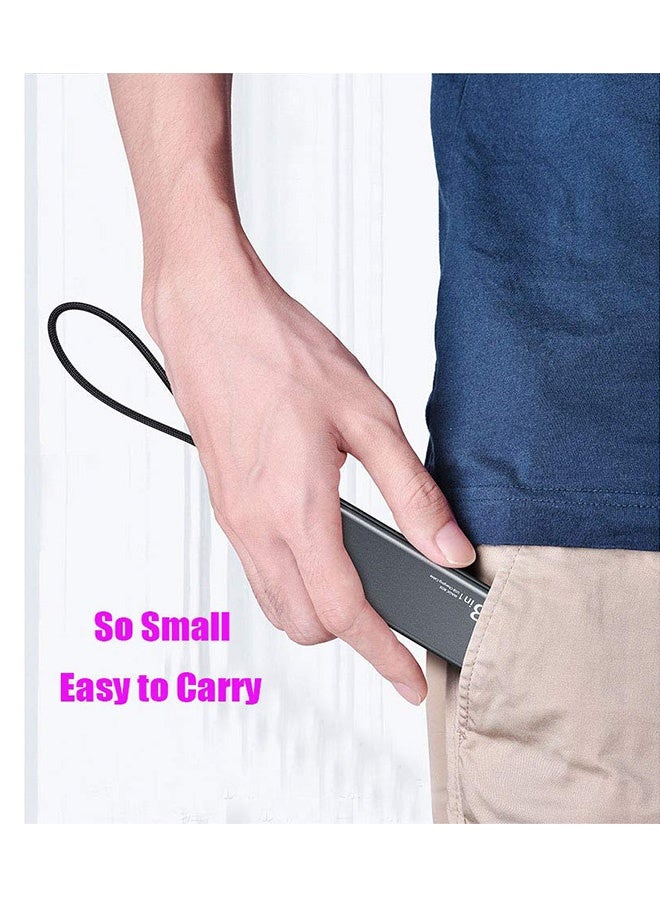 جيكومو كابل شحن محمول 3 في 1 مضفر من النايلون، سلك شحن سريع متوافق مع Micro أجهزة USB/Type-C/i-Products (أسود) - Image 4