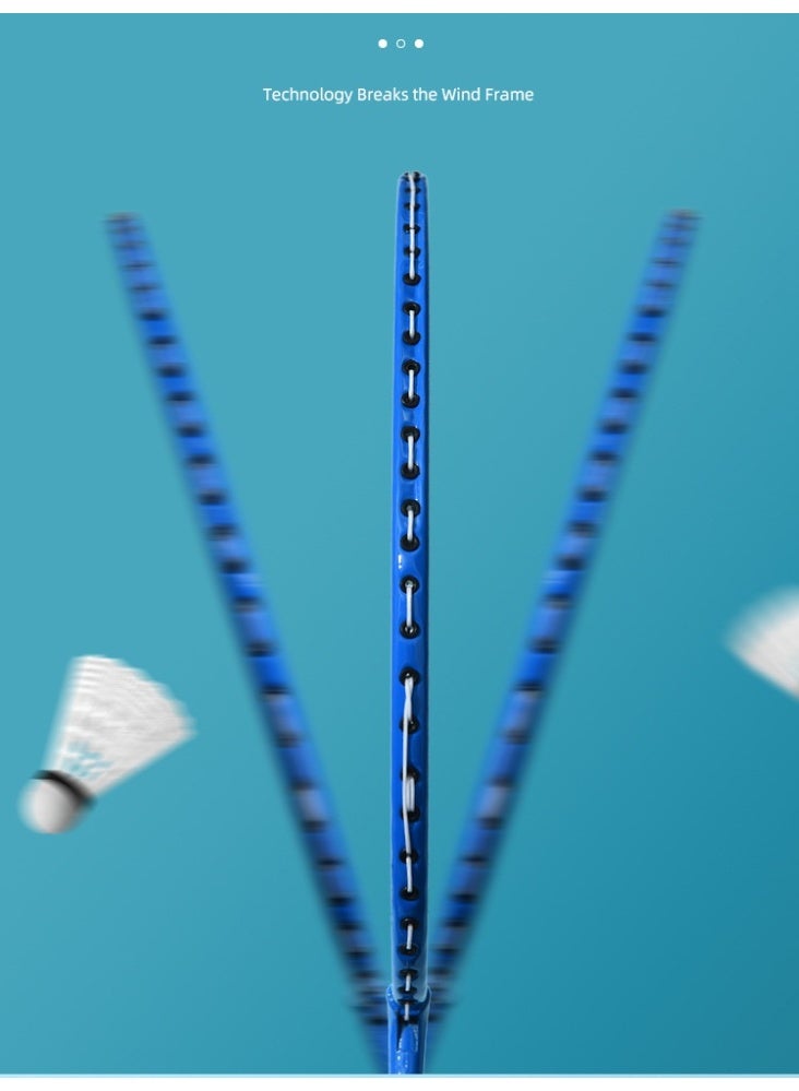 Boshika Blue Double Badminton Racquet Set – Lightweight Set, includes 3 shuttlecocks and a racket bag. - Image 2