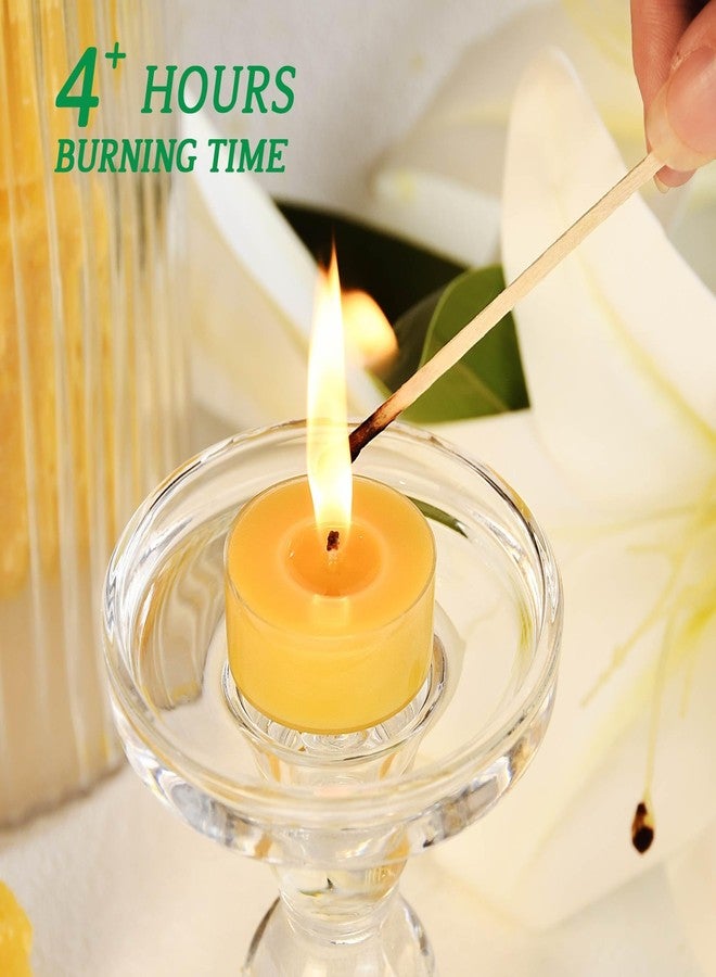 ENCANLIGHT Beeswax Tealight Candles, Handmade Tea Light Candle 24 Pack with Cotton Wick - 4 Hours Long Burning, Natural Unscented and Smokeless for Home Decor, Party, Dinner - Image 4