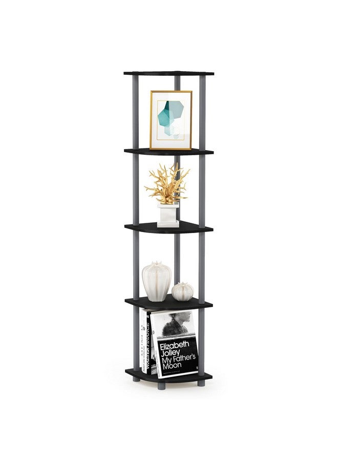 Furinno Furinno Turn-N-Tube 5 Tier Corner Display Rack Multipurpose Shelving Unit, 1-Pack, Black/Grey  - Image 4