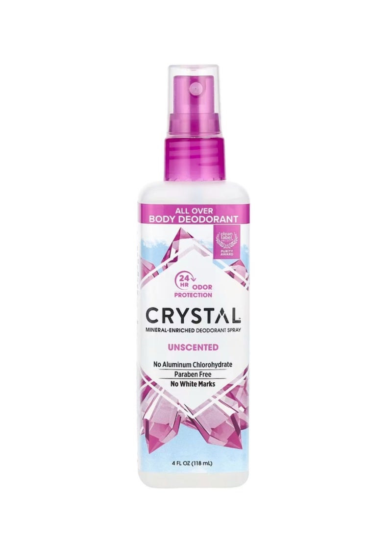 كريستال بخاخ مزيل العرق غني بالمعادن، بدون رائحة، 4 أونصة سائلة (118 مل) - Image 1