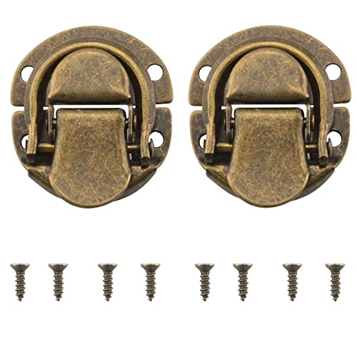 DGBRSM 2pcs Retro Antique Bronze Toggle Buckle Latch Clasp with Screws for Small Wooden Jewelry Box Suitcase Cabinet, Bronze - Image 1