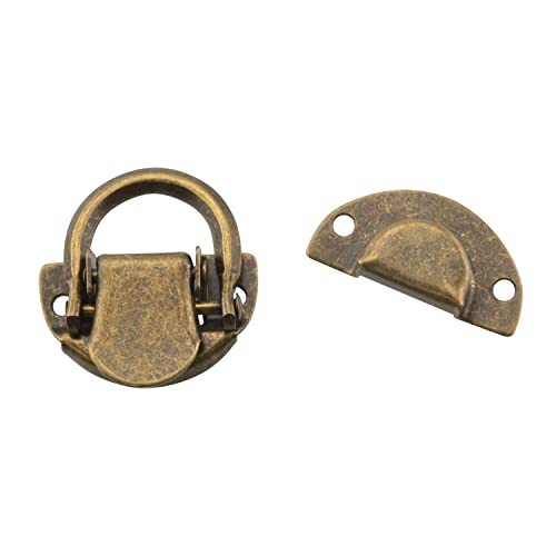 DGBRSM 2pcs Retro Antique Bronze Toggle Buckle Latch Clasp with Screws for Small Wooden Jewelry Box Suitcase Cabinet, Bronze - Image 3