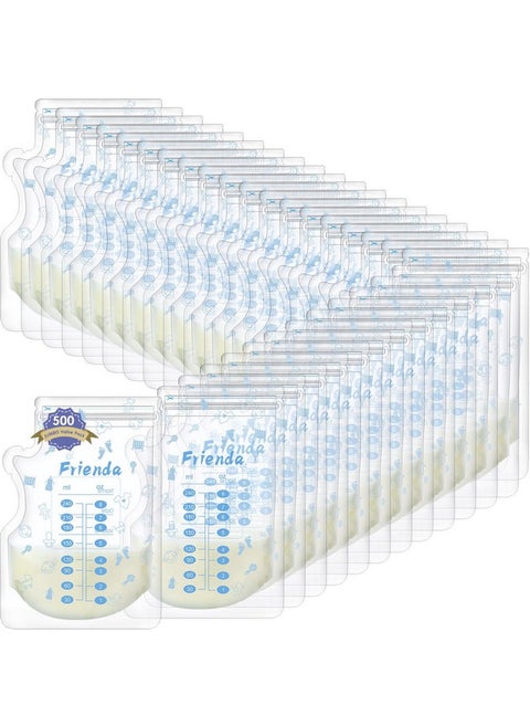 500 Count Breastmilk Storage Bags 8 Oz Breast Milk Storing Freezer Bags For Breastfeeding With Pour Spout Thickened Design Leak Proof Double Seal Self Standing Breastfeeding Storing Bags