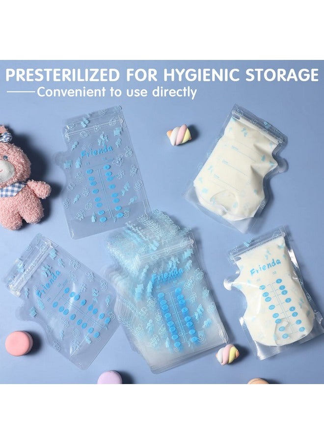 500 Count Breastmilk Storage Bags 8 Oz Breast Milk Storing Freezer Bags For Breastfeeding With Pour Spout Thickened Design Leak Proof Double Seal Self Standing Breastfeeding Storing Bags