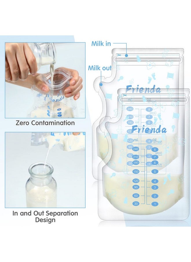 500 Count Breastmilk Storage Bags 8 Oz Breast Milk Storing Freezer Bags For Breastfeeding With Pour Spout Thickened Design Leak Proof Double Seal Self Standing Breastfeeding Storing Bags