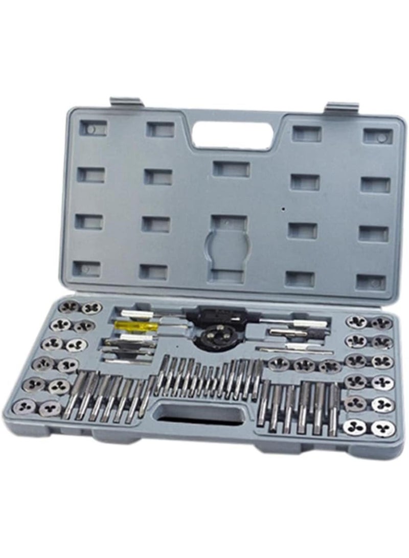 GGOOT 60-Piece Tap Die Set Hand Tap Wrench Die Wringer Combination Set Hardware Tool Combination Set Kit - Image 1