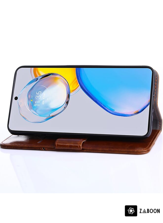 Zaboon Protective Case For Sharp Aquos sense7 Plus Geometric Stitching Horizontal Flip Leather - Image 3