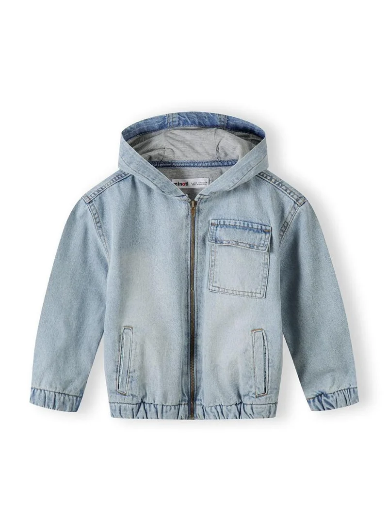 مينوتي KIds Hooded Denim Zip Through Jacket