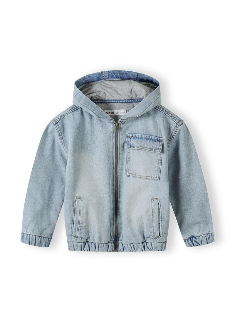 مينوتي KIds Hooded Denim Zip Through Jacket