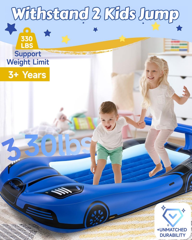 CHERIMOR Inflatable Toddler Travel Bed with Safety Bumpers & 2 Mins Auto Inflation Pump, Portable Toddler Kids Air Mattress with Carry Bag for Home Grandma's Sleepovers Travel Camping, 330lbs Support - Image 4