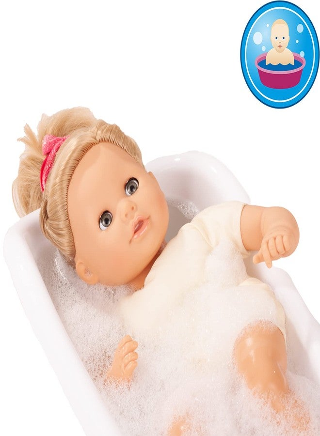 Götz Gotz Cosy Aquini 13" Soft Cloth Bath Baby Doll with Blond Hair and Blue Sleeping Eyes - Image 5