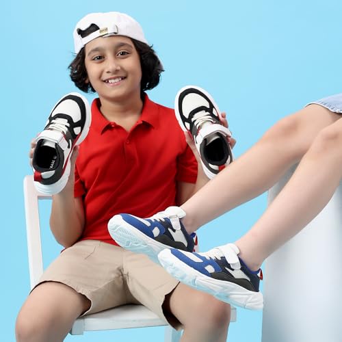 TRASE Kids Sports Shoes for Boys & Girls | Lightweight, Comfortable Unisex Footwear | Lace-Up for Running, Walking & Outdoor Play (Blue-White, 4 UK) - Image 5