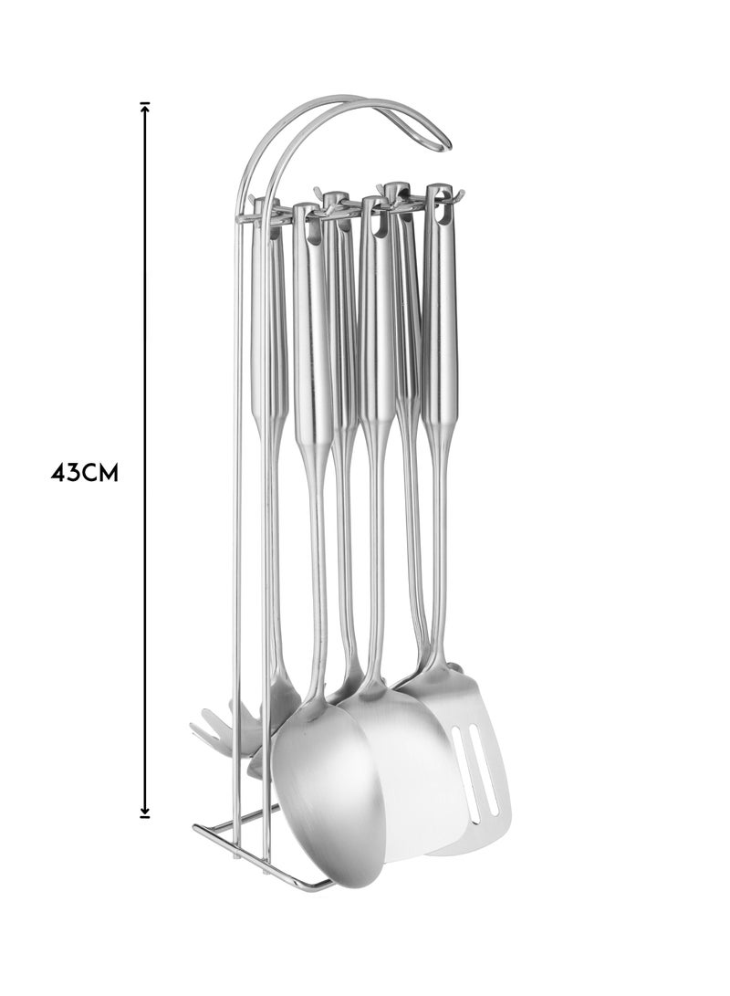 اباريك الصفا طقم ملاعق غرف للسفرة  استيل فضي عدد 7 قطع - Image 4