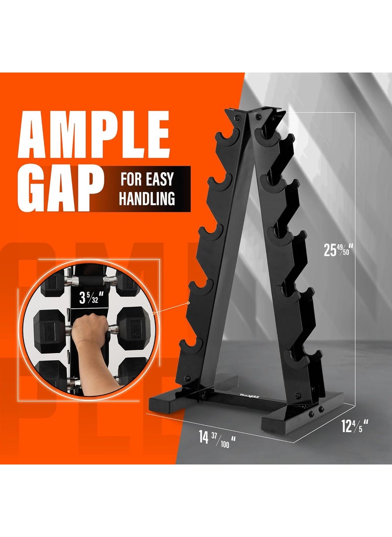 Yes4All YES4ALL Dumbbell Rack Stand Only 5 Tier A Frame Weight Rack for Dumbbells  - Image 2