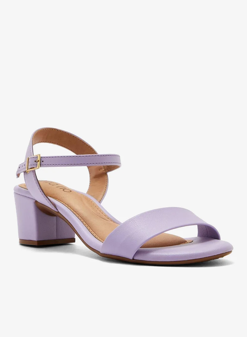 Beira Rio Lilac Mid Heels Sandals for Women – Sling Back Heel Sandals for Girls with Ankle Strap for Women | Best Price UAE