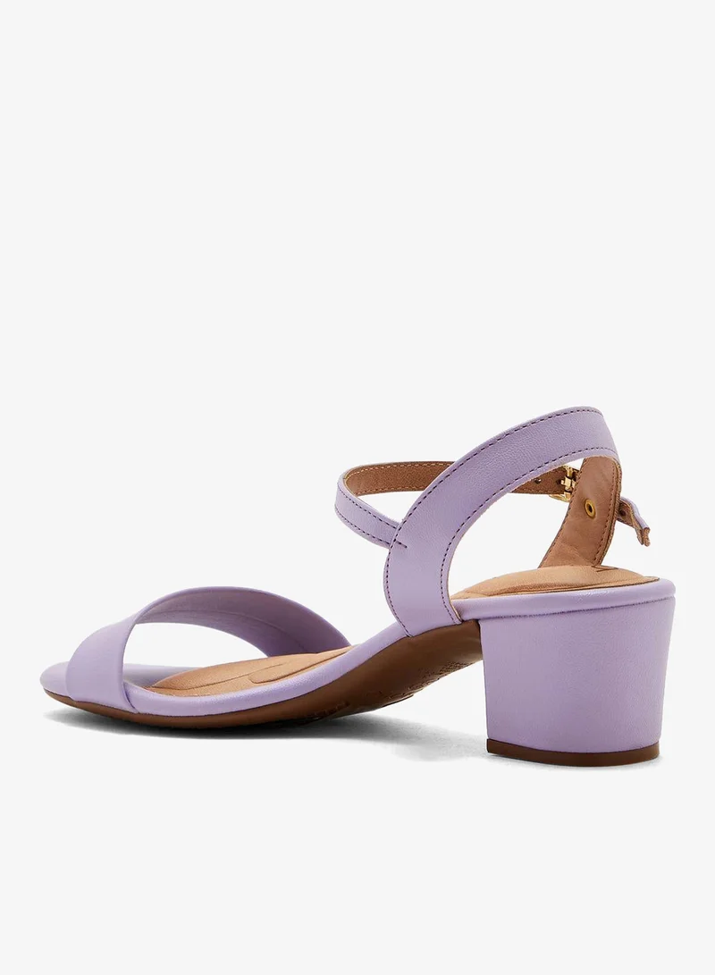 Beira Rio Lilac Mid Heels Sandals for Women – Sling Back Heel Sandals for Girls with Ankle Strap for Women | Best Price UAE
