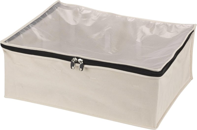 Household Essentials Cotton Canvas Blanket Storage Bag - Natural Off-White - Image 1