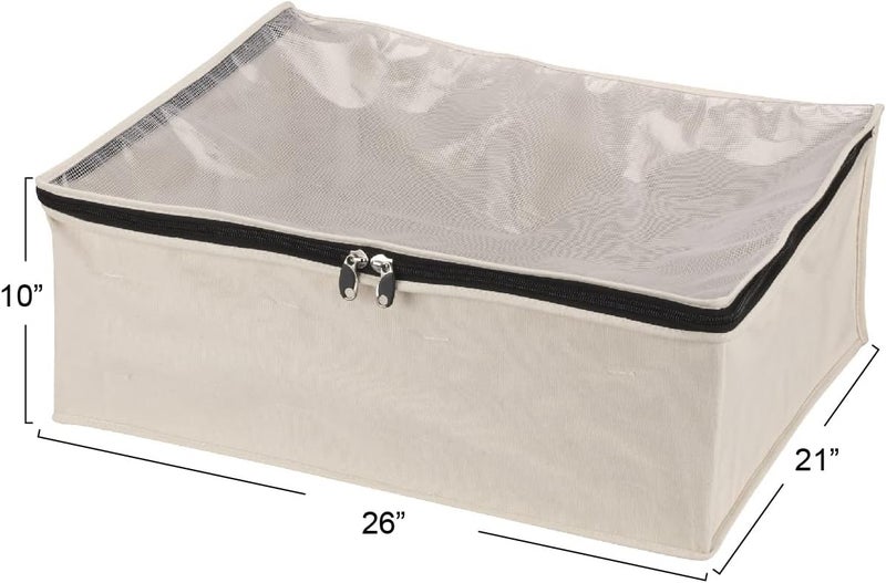 Household Essentials Cotton Canvas Blanket Storage Bag - Natural Off-White - Image 3
