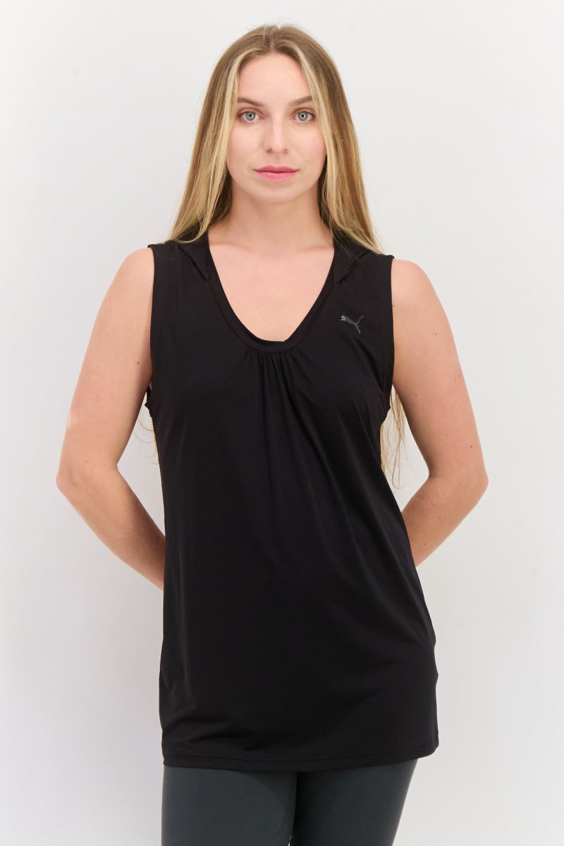 PUMA Women Sportswear Fit Hooded Sleeveless Training Top, Black  - Image 1
