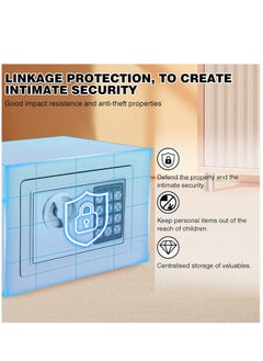 Arabest Security Lock Safe Box, Portable Home Security Box with Digital Keypad and Emergency Keys, Mini Lock Box for Valuables, Jewelry, Money and Documents, White  - Image 2