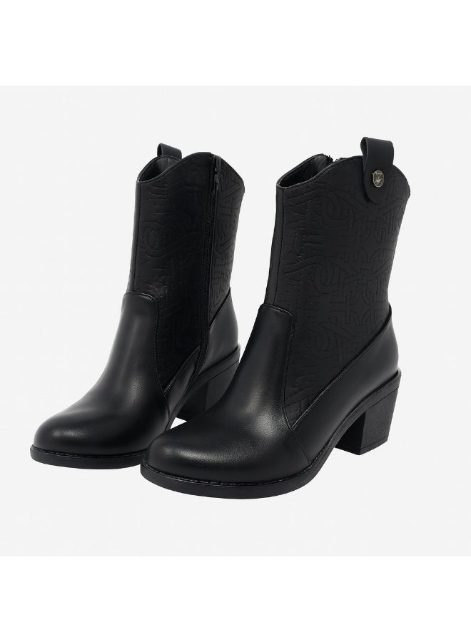 LIFESTYLISH Long Boot Heels Leather Stylish LB-36 - Black - Image 2