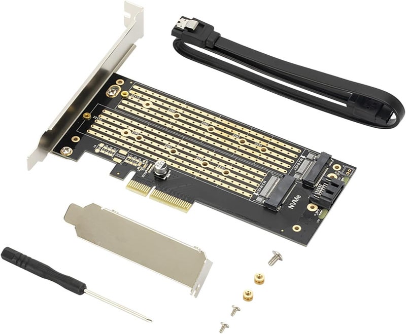 Tobo Dual M.2 PCIE Adapter,M.2 NVME(M-Key) or SATA (B-Key) SSD to PCI Express Adapter with PCI Slot Cover,Support PCIE 4.0 X4/X8/X16 Slot,Support M.2 NVME or SATA SSD TD-1129PC - Image 4