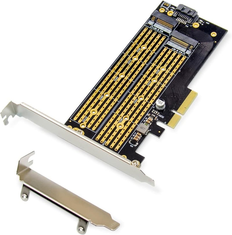 Tobo Dual M.2 PCIE Adapter,M.2 NVME(M-Key) or SATA (B-Key) SSD to PCI Express Adapter with PCI Slot Cover,Support PCIE 4.0 X4/X8/X16 Slot,Support M.2 NVME or SATA SSD TD-1129PC - Image 5