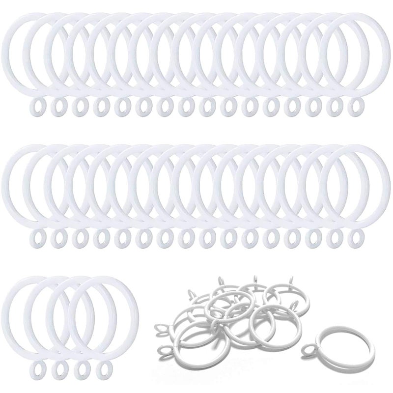 ANJUU 36 Pack 38mm Inner Diameter Metal Curtain Drape Sliding Eyelet Rings White Tone - Image 1