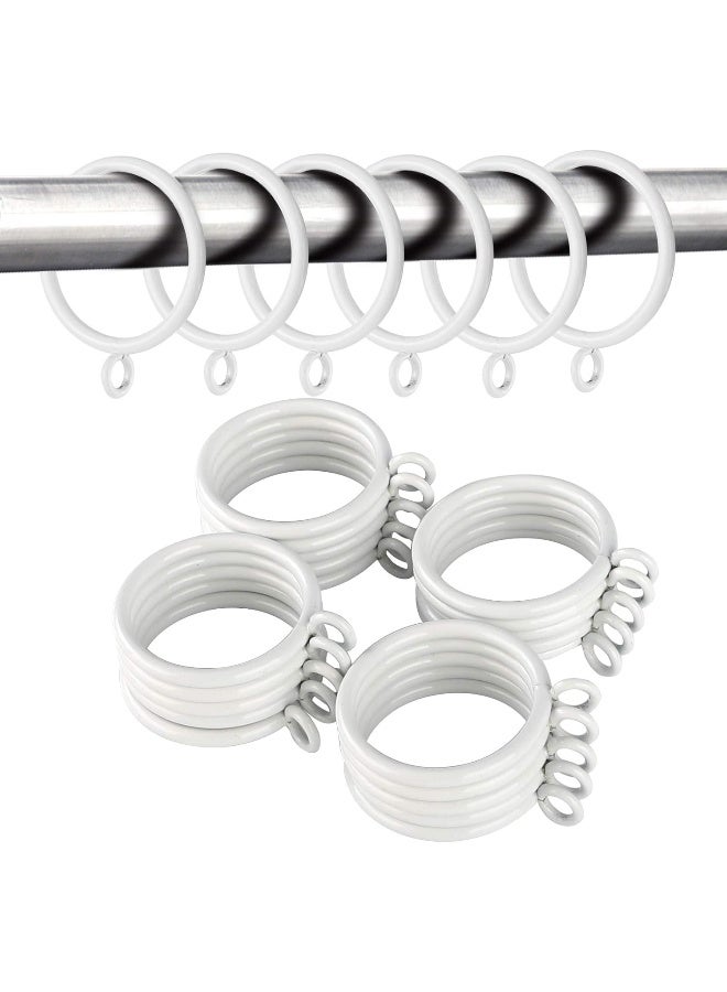ANJUU 36 Pack 38mm Inner Diameter Metal Curtain Drape Sliding Eyelet Rings White Tone - Image 3