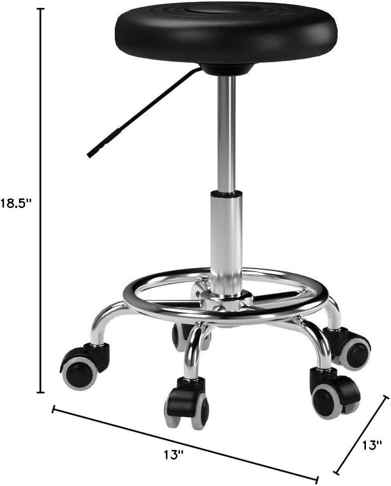 Performance Tool W85027 Adjustable (19 - 24 Inch) Pneumatic Rolling Bar Stool, 250 Lbs Capacity - Image 3